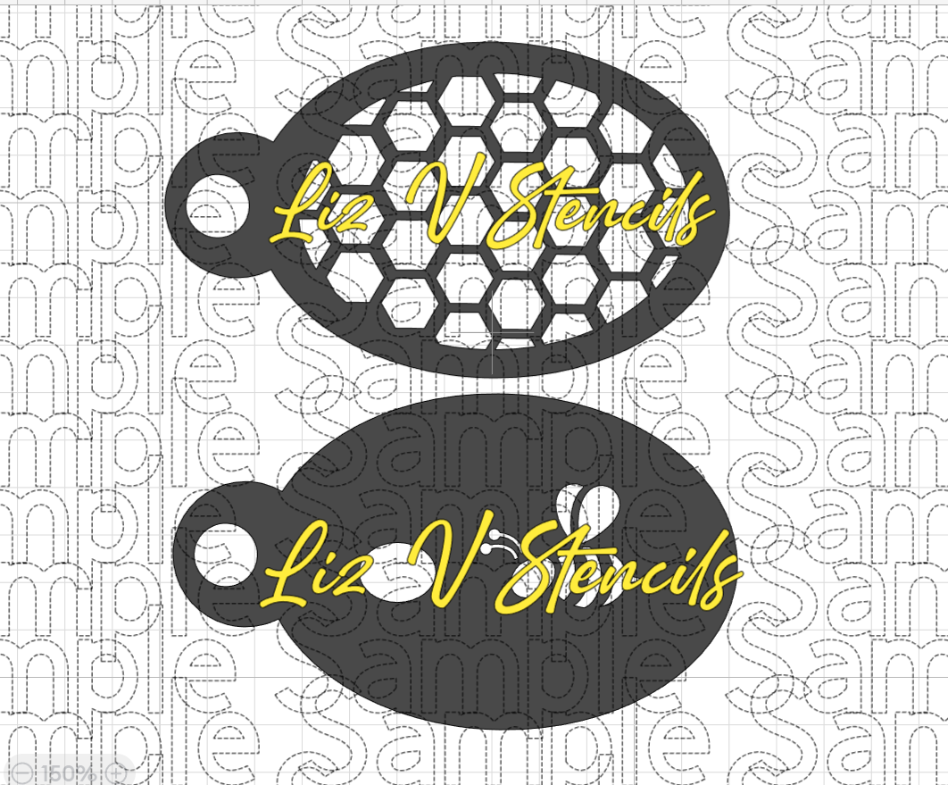 Bee & Honey Comb  Texture Cheek Art Stencil