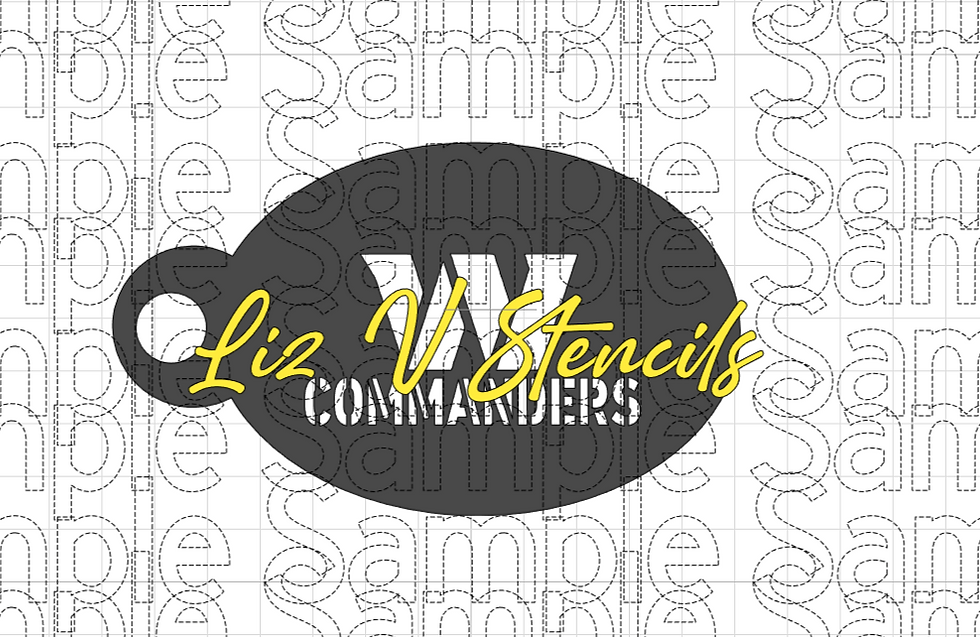 Commander Football Cheek Art Stencil