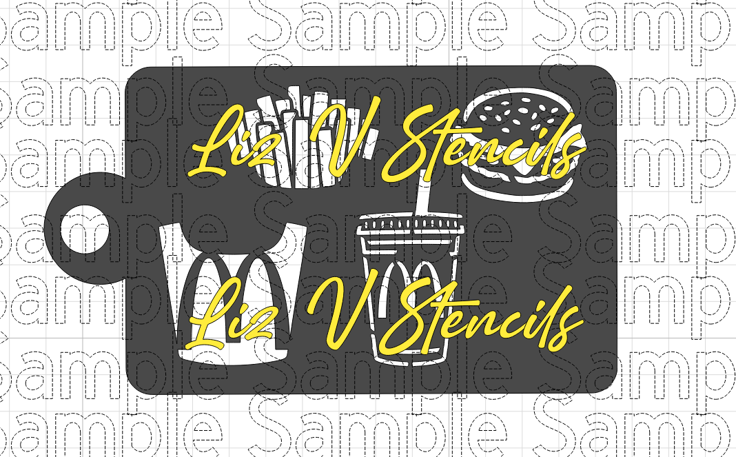 Mc Big Burger Food #2 Combo Stencil