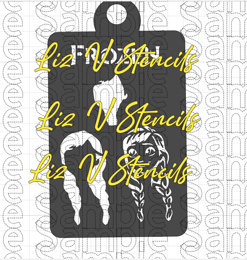 Cold Princess Ana Snowman Combo Stencil