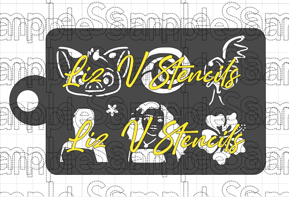 Hawaiian Princess Combo Stencil