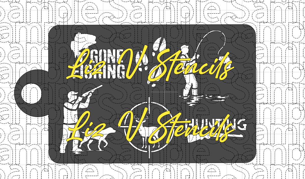 Fishing Hunting Combo Stencil