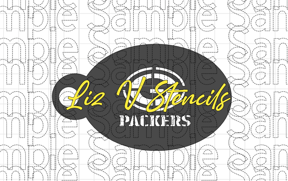 Green Packer Football Cheek Art Stencil