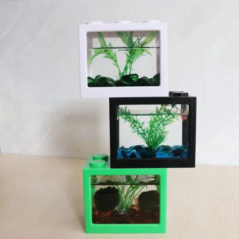 Thumbnail: Living Room Desktop Small Fish Tank Super White Plastic Fighting Fish Tank Minia