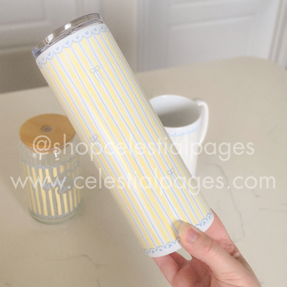Thumbnail: Summer Blue Book Lover Stainless Steel Reusable Tumbler with Lid and Straw