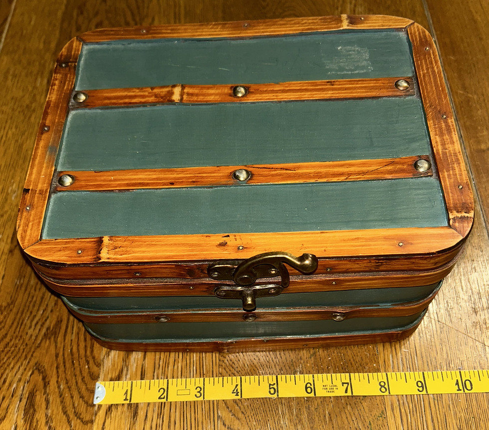 Thumbnail: VINTAGE WOOD STORAGE CASE WITH METAL LATCH
