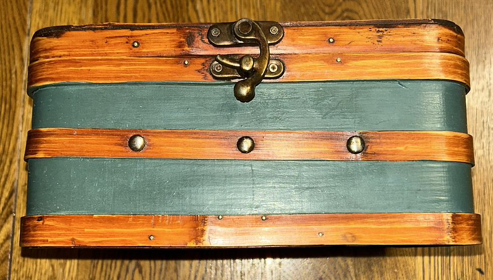 Thumbnail: VINTAGE WOOD STORAGE CASE WITH METAL LATCH