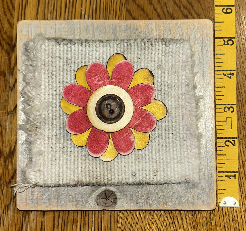 Thumbnail: BARNWOOD SHELF SITTER OR WALL HANG CRAFT WOOD FLOWERS