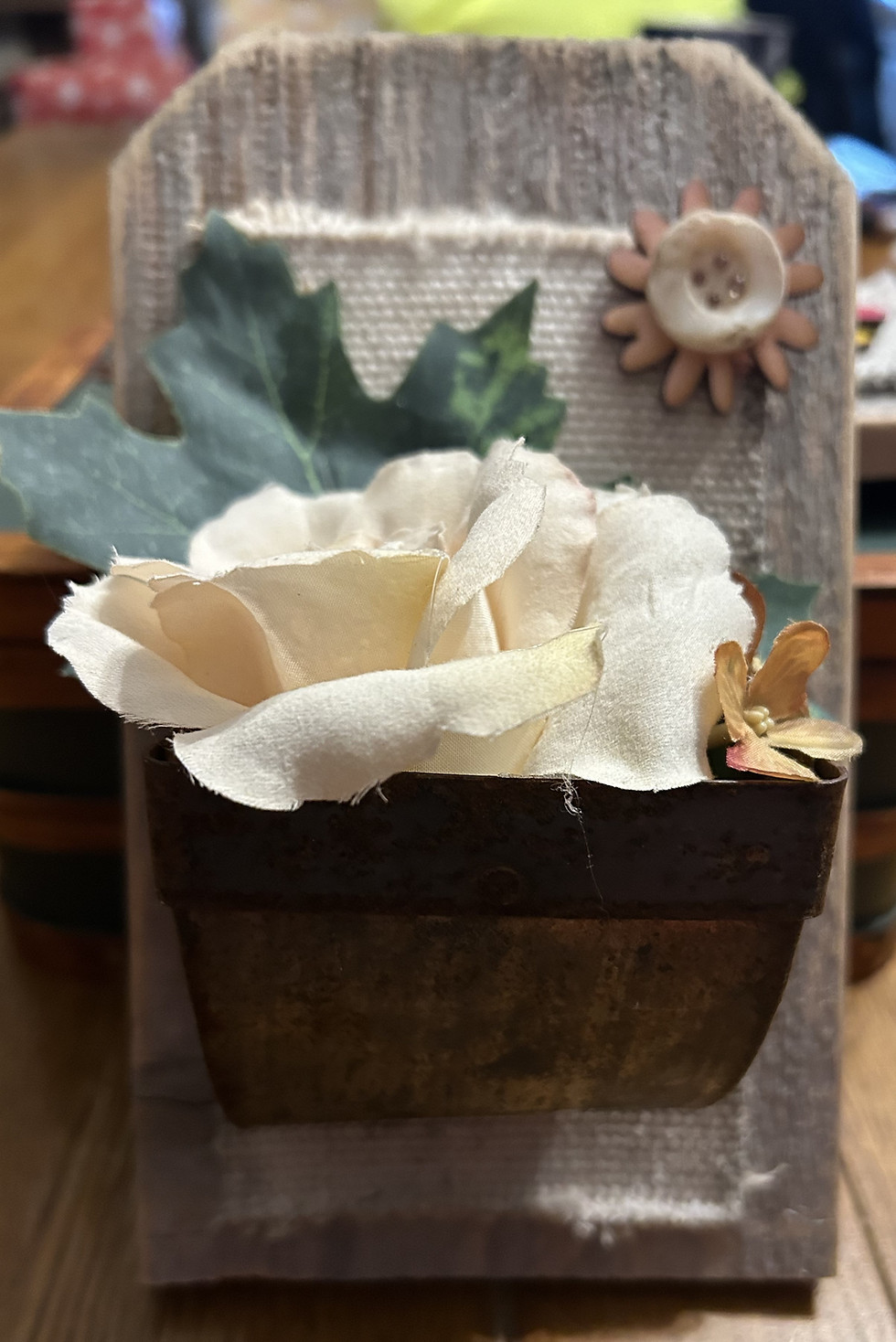 Thumbnail: RUSTIC FARM CRAFT WITH SALVAGED GRAIN SCOOP STILL RIVETED TO CONVEYOR BELT