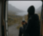 atmospheric shot of UK vanlife showing rainy and cold climate