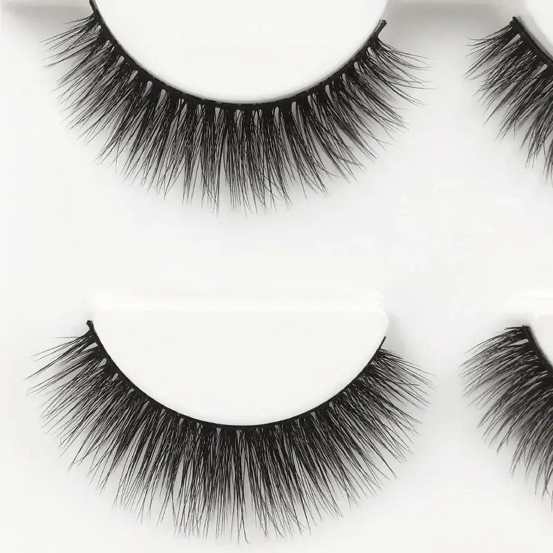 Thumbnail: 3 Pairs Mink Eyelashes Natural  Wispy 3d Mink Lashes