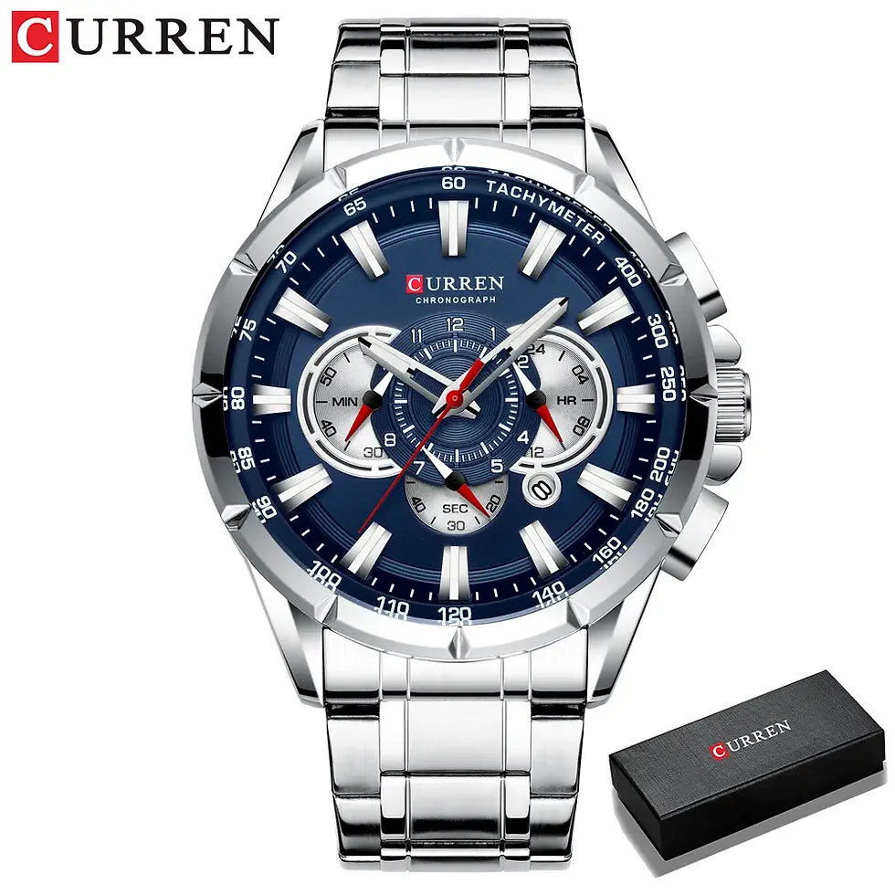 Thumbnail: CURREN Luxury Casual Mens Watches Quartz Sports Chronograph Wristwatch Male