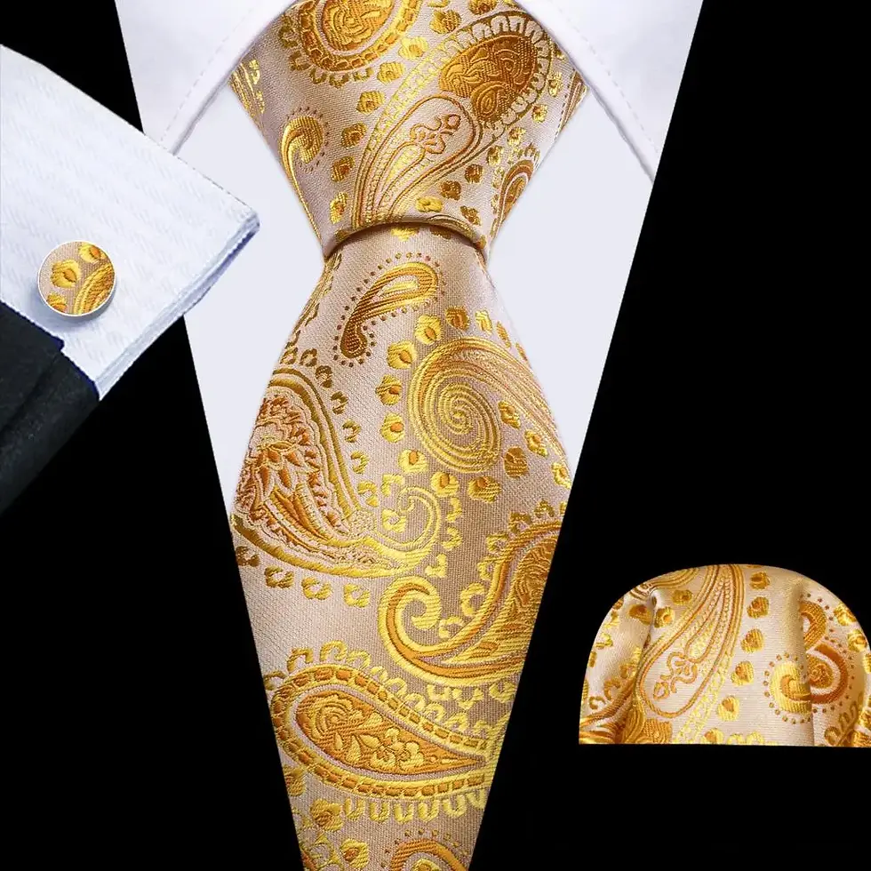 Thumbnail: Paisley Mens Tie 8.5cm Silk  Cufflink Tie Men Gift Set
