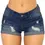 Thumbnail: Women High Waisted Plus Size Ripped Denim Shorts Stretchy Jean Shorts