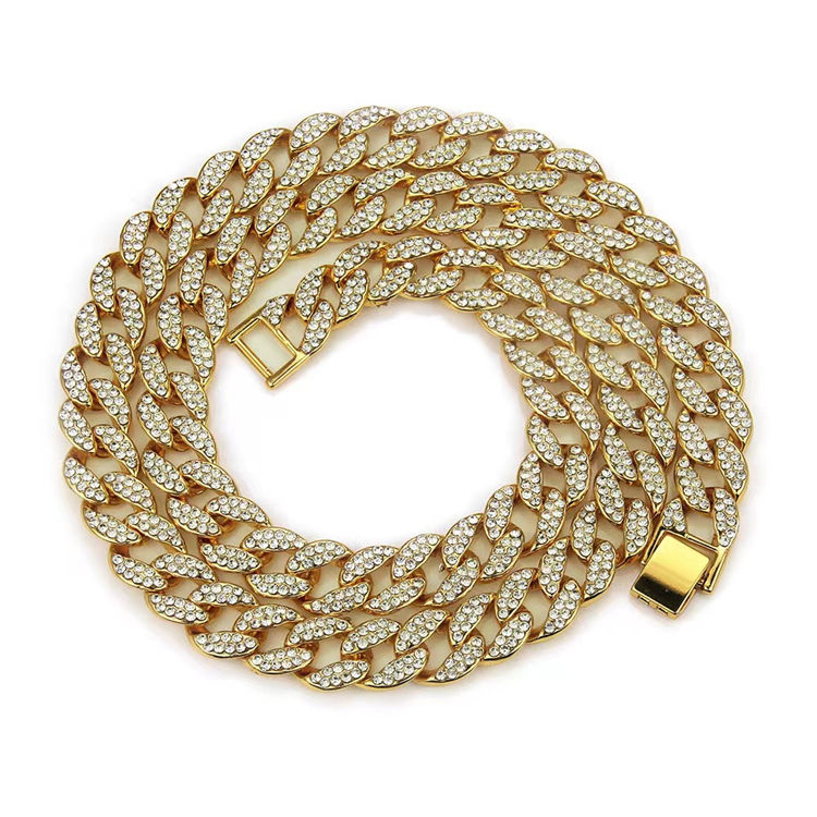 Miniaturbild: 925 Silver Moissanite Cuban Link Chain Necklace 8-20mm Wide