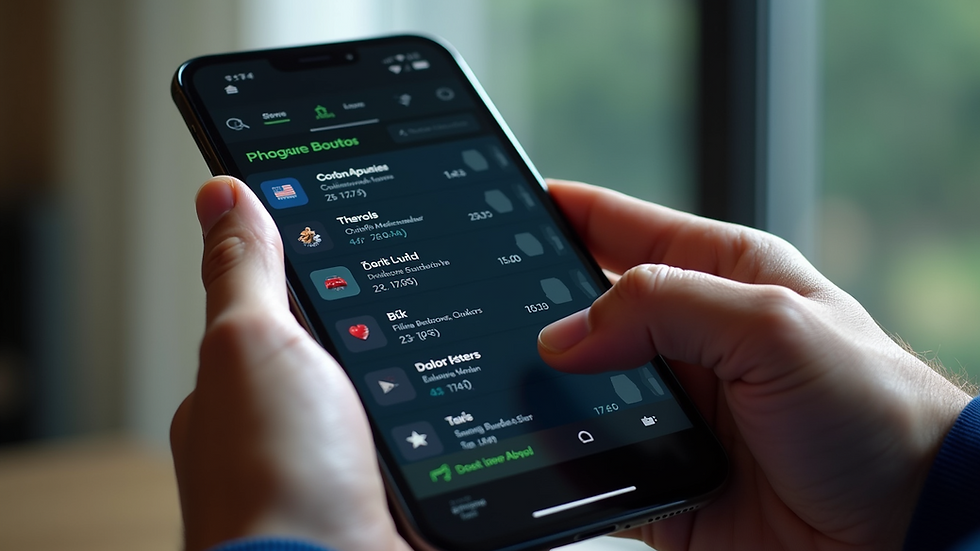 Close-up view of a smartphone displaying a betting app interface