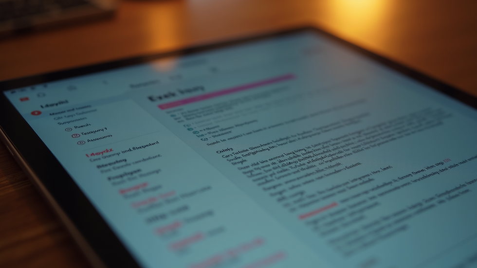 Close-up view of a digital tablet displaying translation results