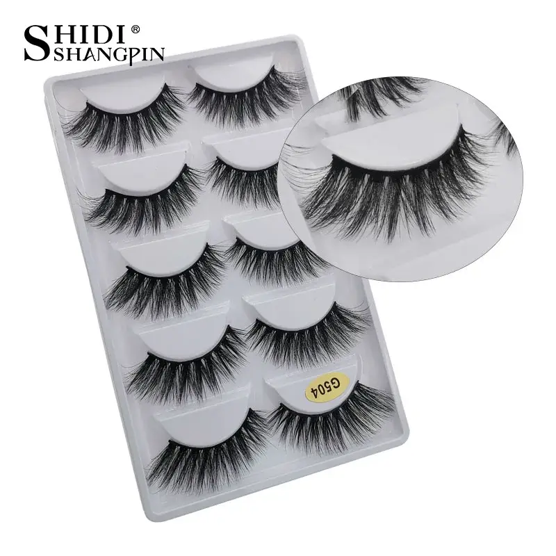 Thumbnail: 5 Pairs Mink Eyelashes Natural False Lashes 3d Mink Lashes