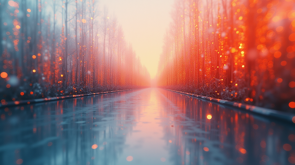 Eye-level view of a vibrant abstract painting created with AI techniques