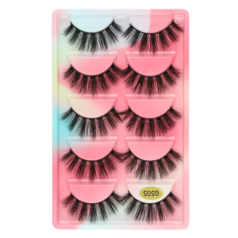 Thumbnail: 5 Pairs Mink Eyelashes Natural False Lashes 3d Mink Lashes