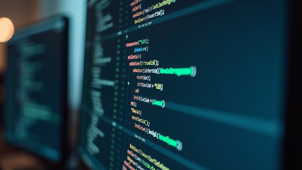 Close-up view of a computer screen showing AI code suggestions