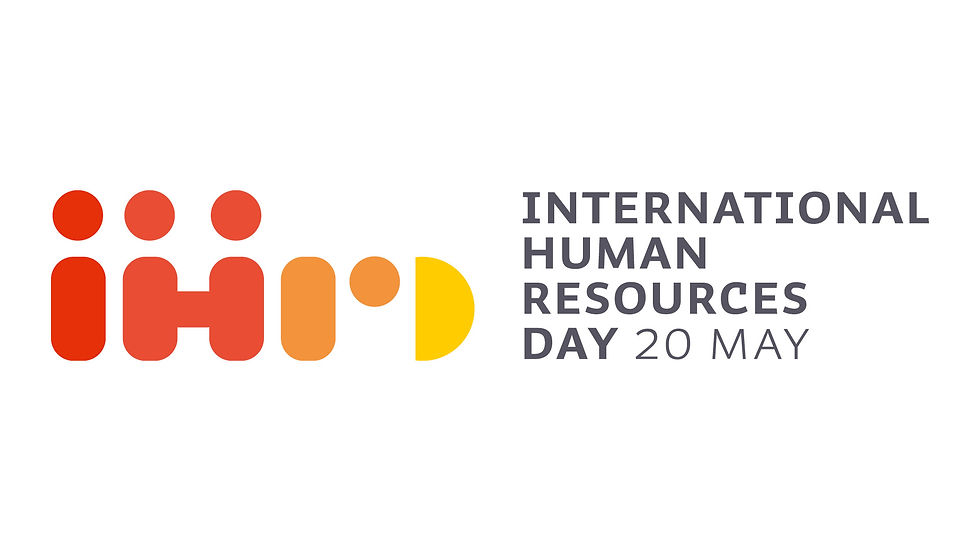A logo and words saying internaltional human resources day 20th May