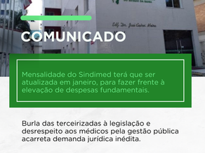 COMUNICADO- Atualização de mensalidade