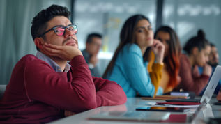Students sitting at a table learning