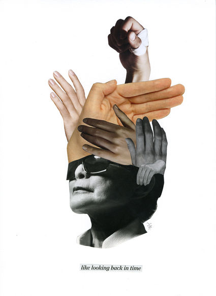 looking back in time / collage