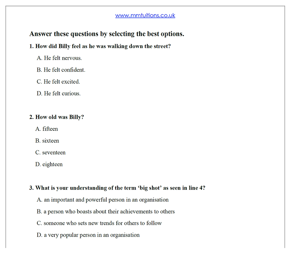 Thumbnail: PAPER 4 COMPREHENSION AND SPAG