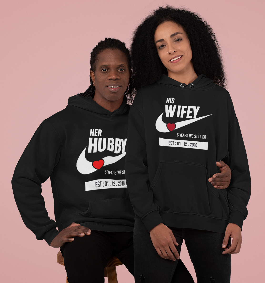 her hubby - his wifey hoodies | Create 