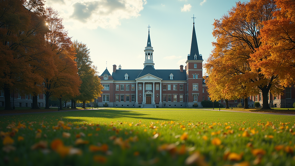 Wide angle view of a Canadian university campus