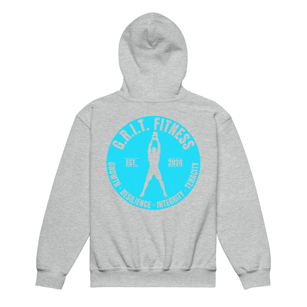 Thumbnail: Youth Blue Logo Punchout heavy blend hoodie