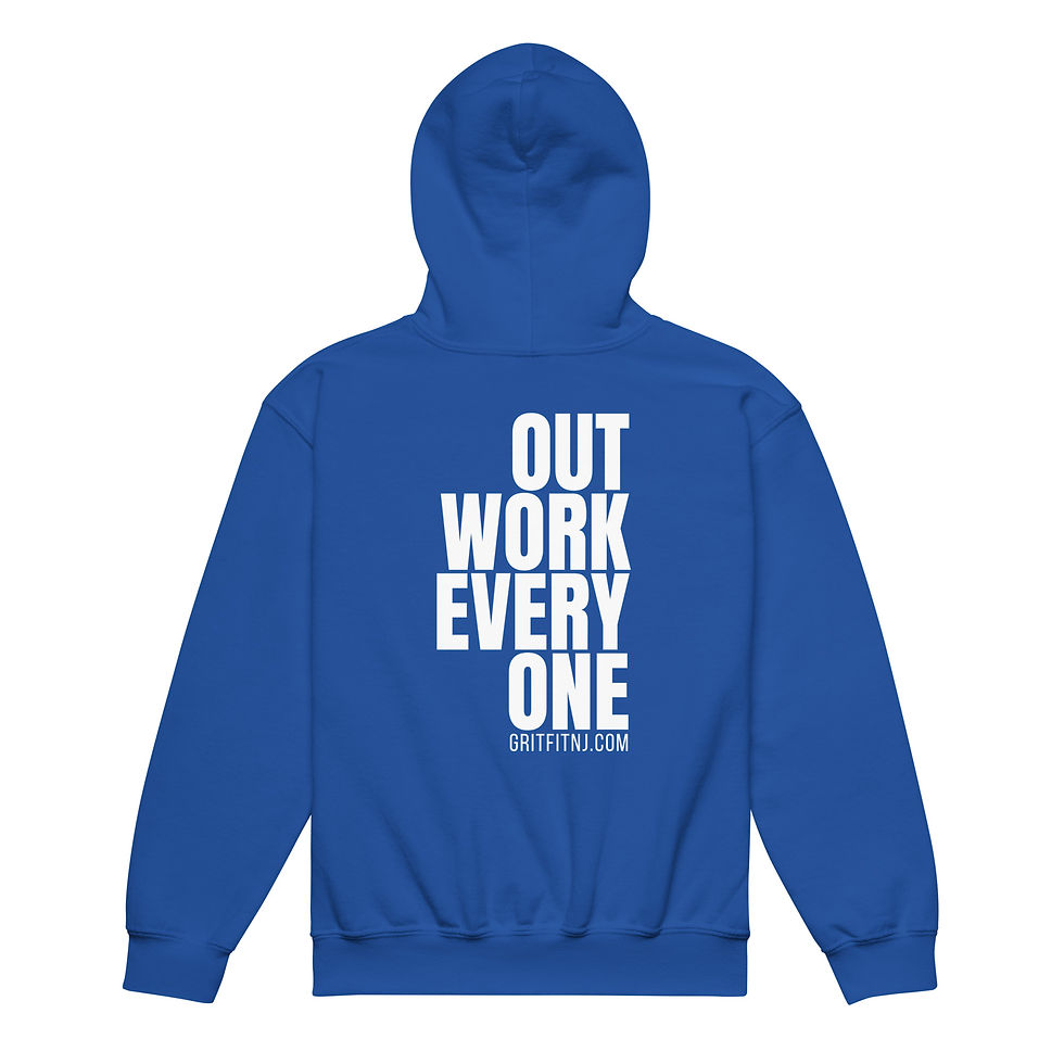 Thumbnail: 'OUTWORK EVERYONE' Youth heavy blend hoodie