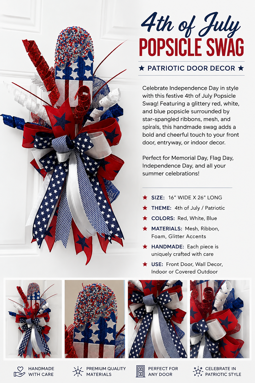 Thumbnail: Patriotic Popsicle Door Swag