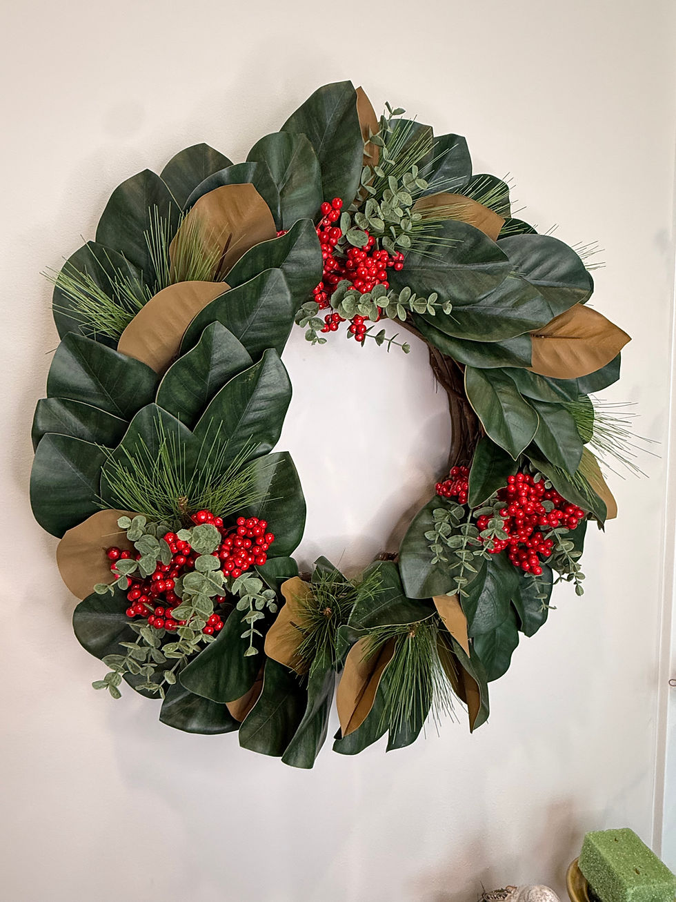 Thumbnail: 24" Magnolia & Red Berry Holiday Wreath