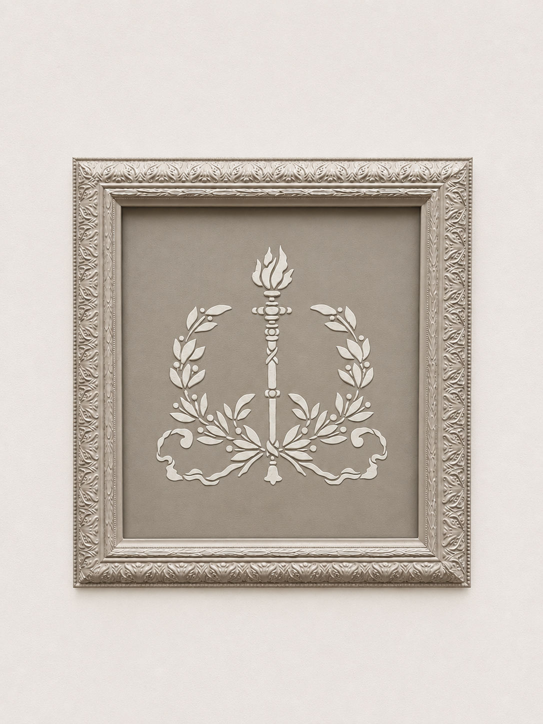 "Victory" French Inspired Raised Plaster Original Framed Art