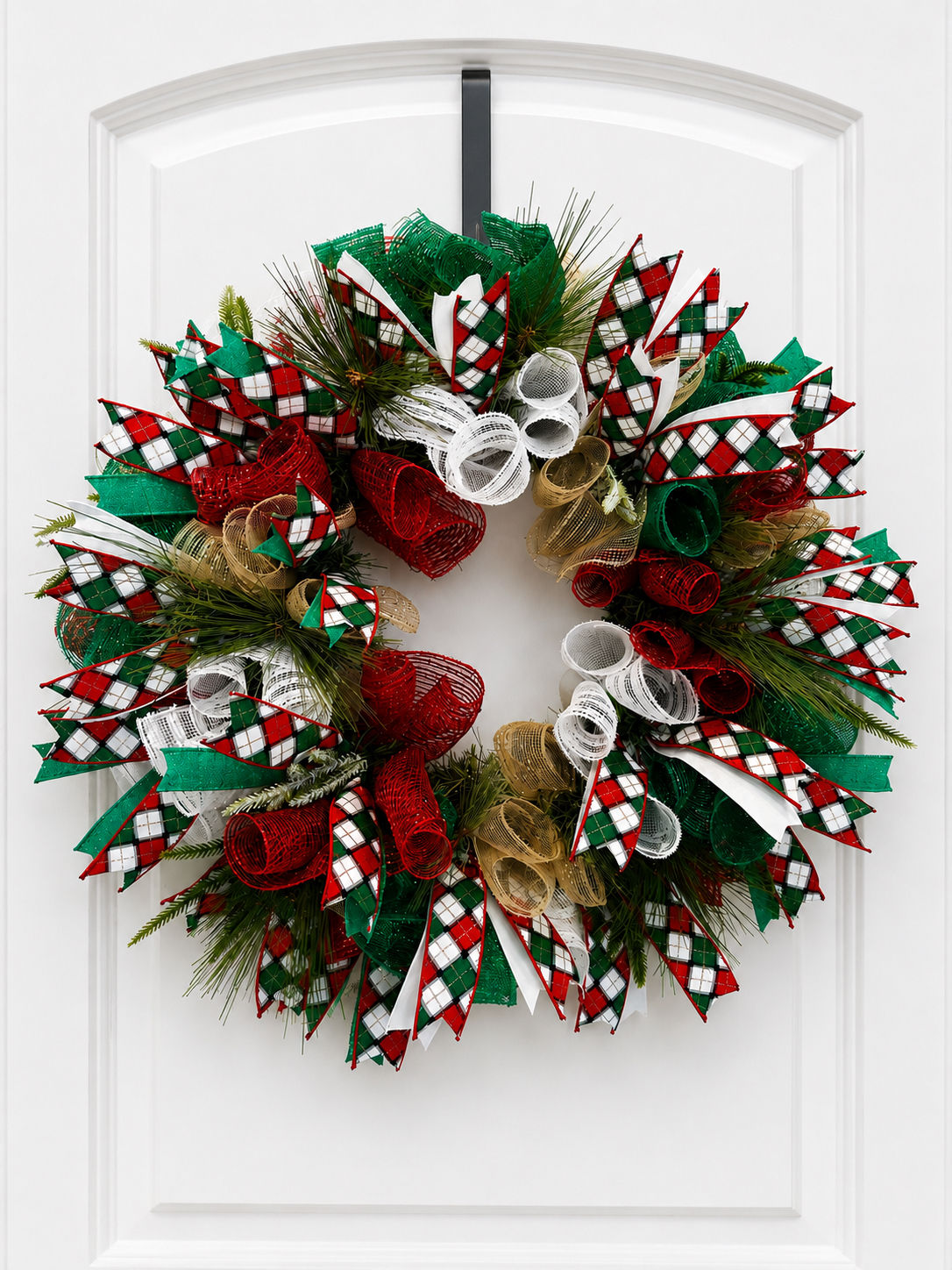 Christmas Pine Plaid Wreath