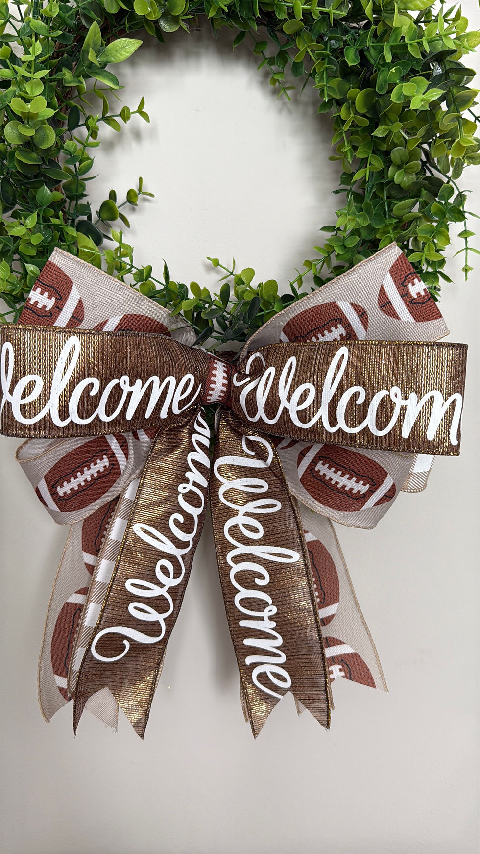 Thumbnail: Welcome Football Boxwood Wreath