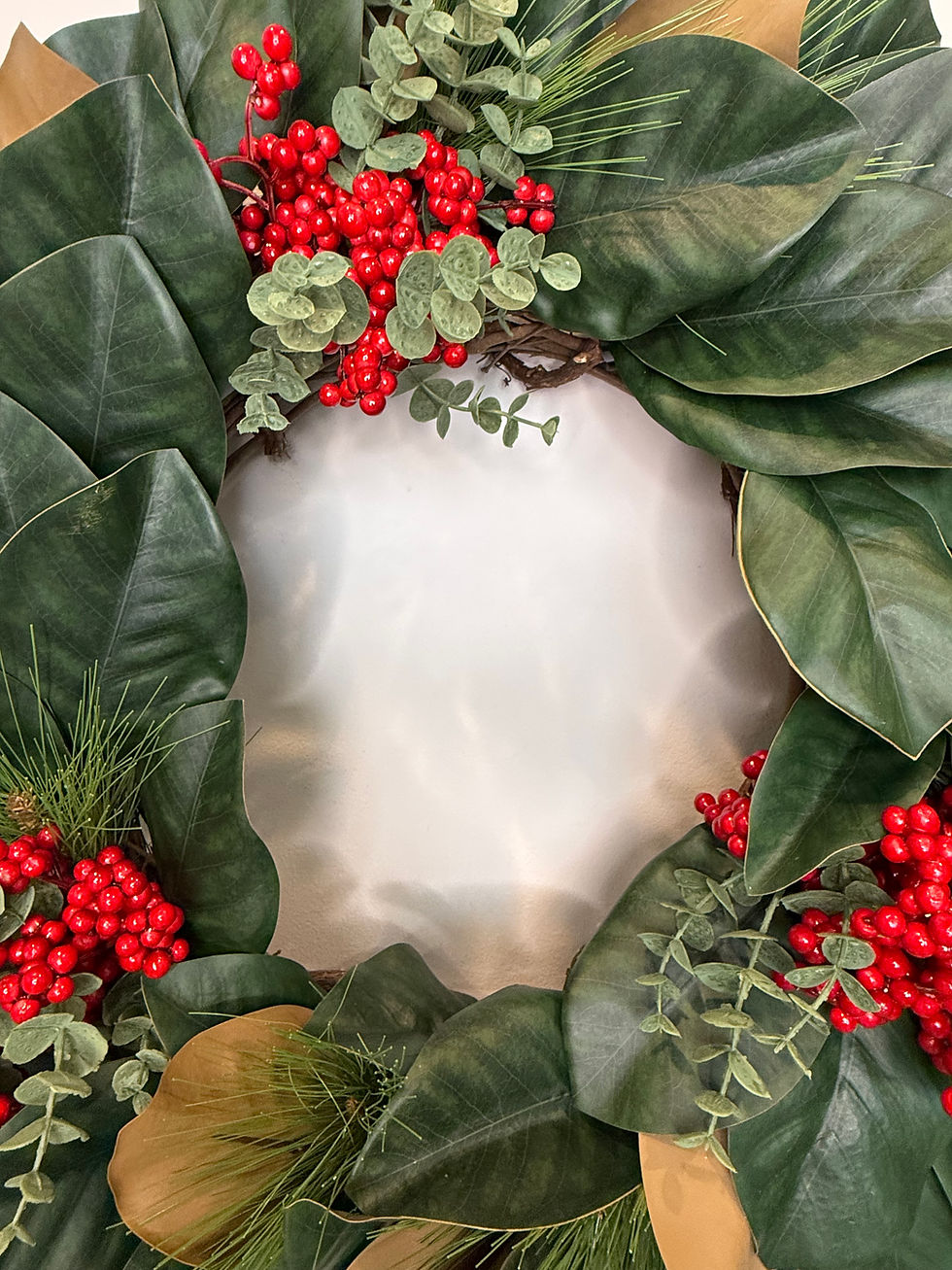 Thumbnail: 24" Magnolia & Red Berry Holiday Wreath
