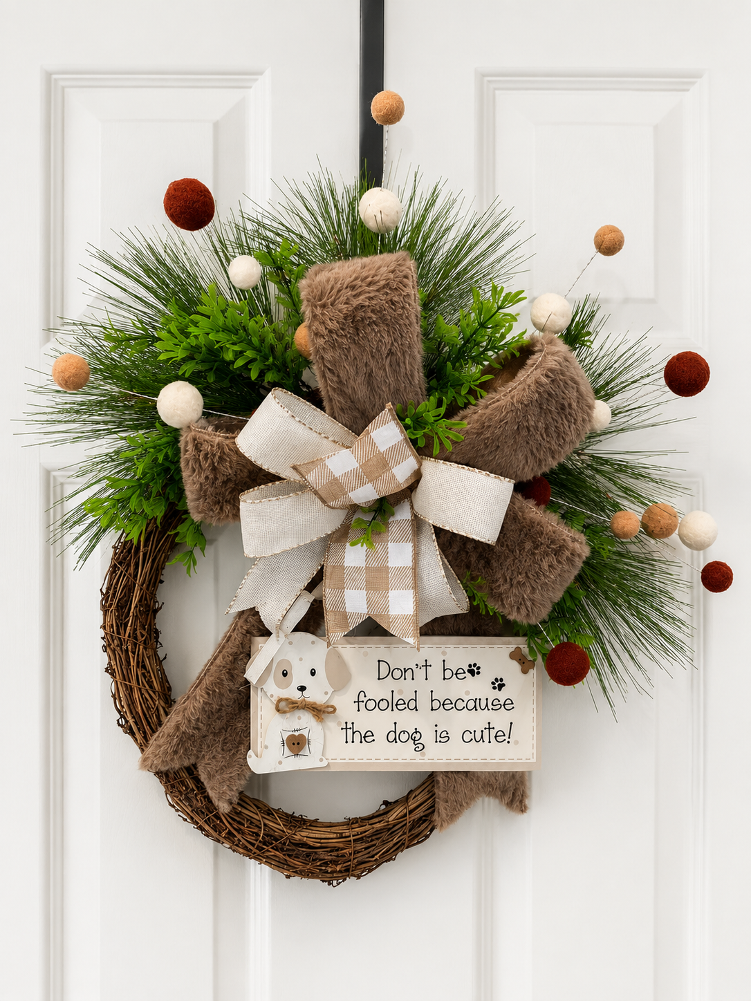 "Don't Be Fooled" Dog Wreath