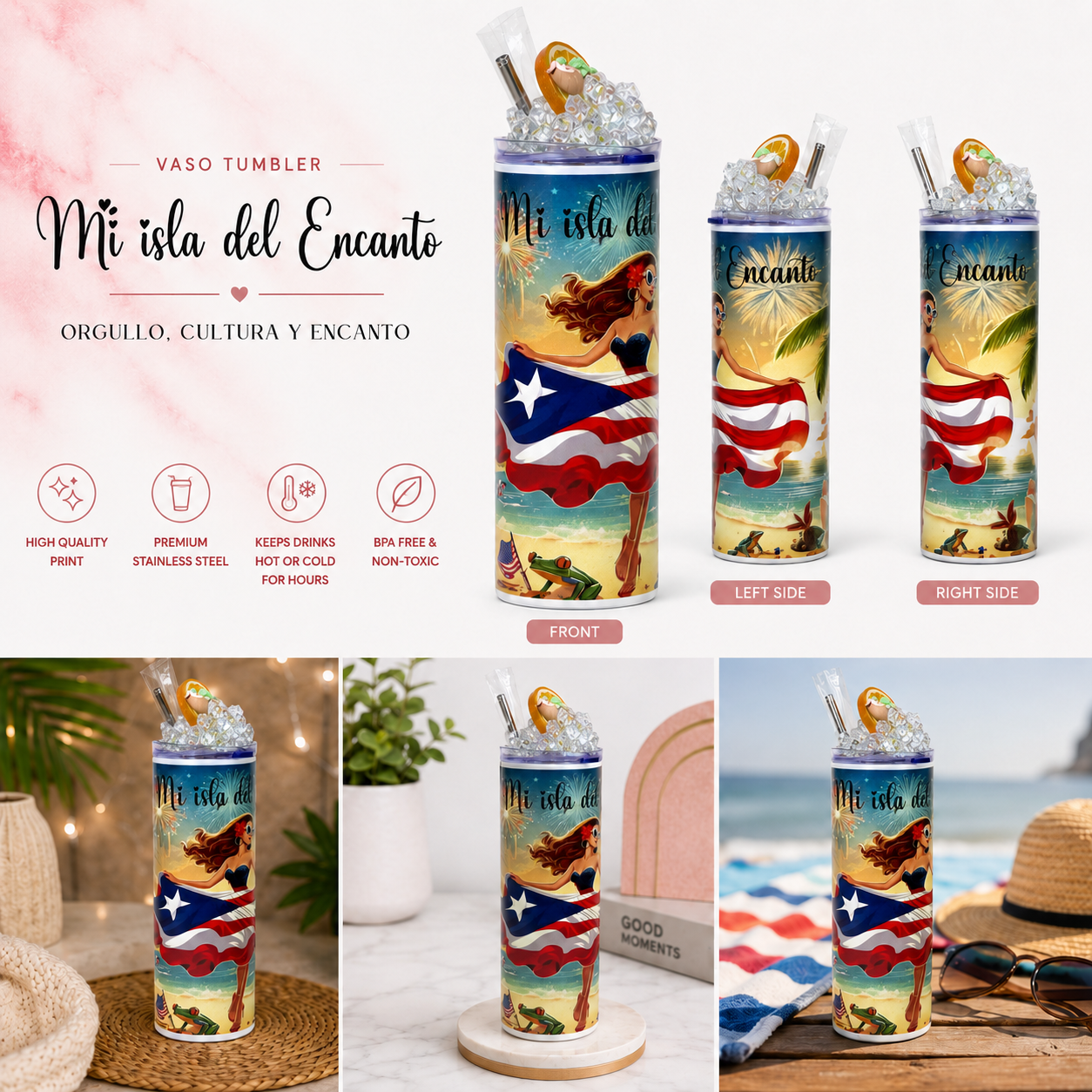 Mi Isla Del Encanto Faux Ice Tumbler
