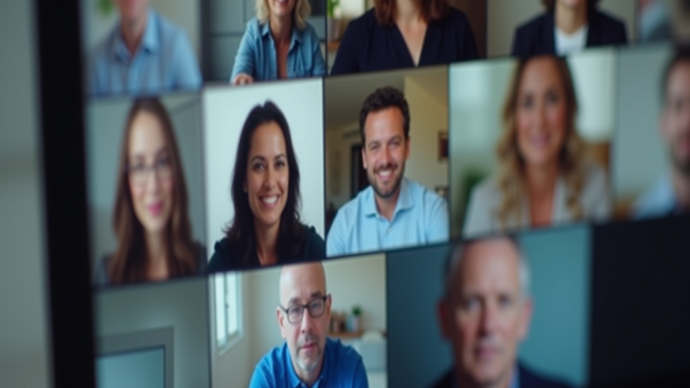 Close-up view of a computer screen showing a Microsoft Teams video call with multiple participants
