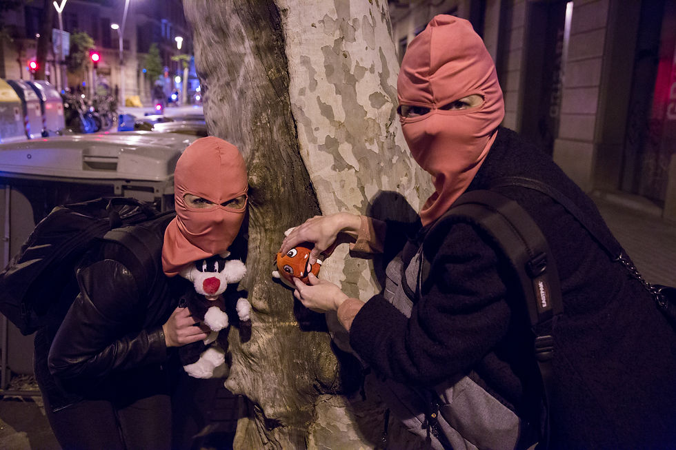 Stuffed animal street action