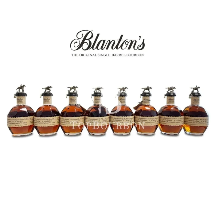Blanton's Set of 8 Gold Bourbon bottles and Barrel Stave Display - Raffle Ticket