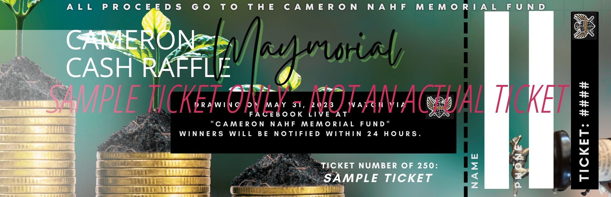 Cameron Maymorial Cash Raffle Ticket