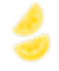 Two half slices of lemon