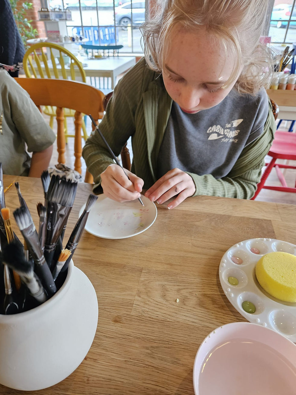 Periwinkle and Clay Pottery Painting