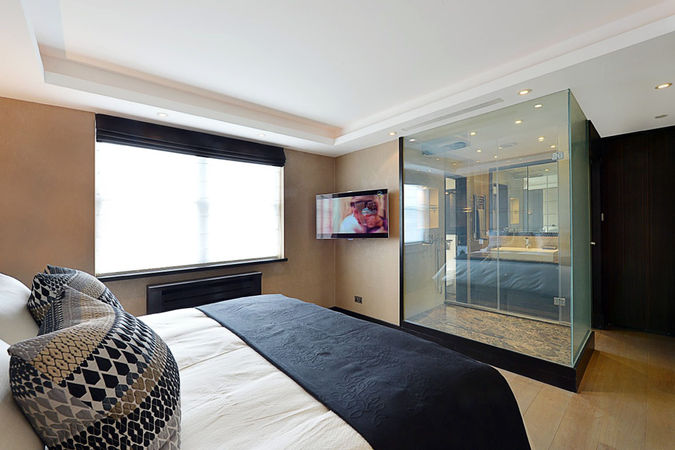 Laminated Switchable Smart Glass in shower hotel partition