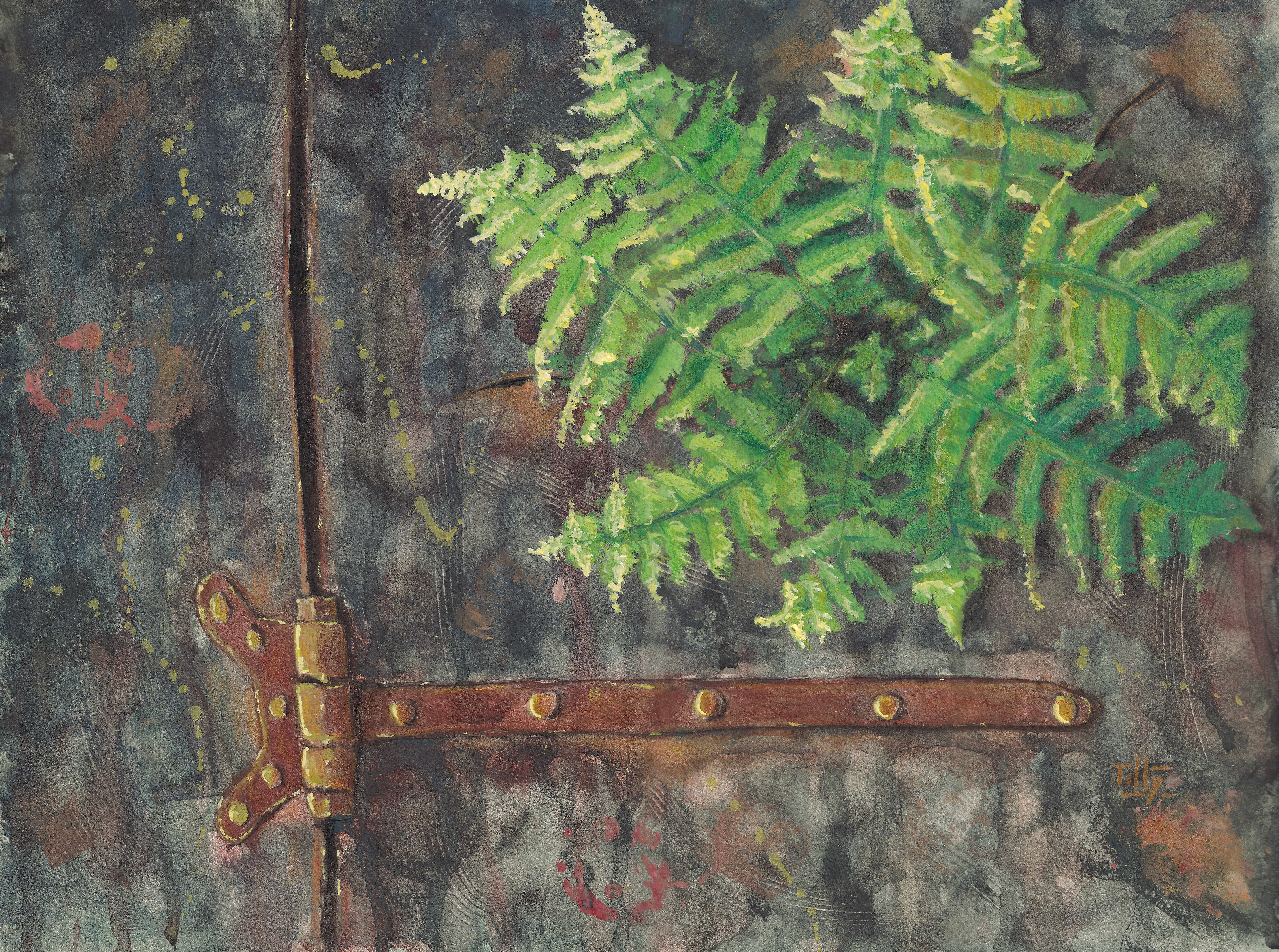 Tableau original "fougère dans le fer""